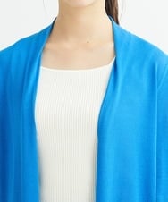 F1SIS07160 MK MICHEL KLEIN(小さいサイズ)(メゾン ドゥ サンク) 【小さいサイズ】ロングニットカーディガン/洗える ブルー