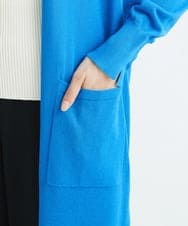 F1SIS07160 MK MICHEL KLEIN(小さいサイズ)(メゾン ドゥ サンク) 【小さいサイズ】ロングニットカーディガン/洗える ブルー