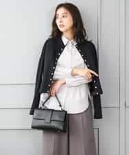 F1SJD33150 MK MICHEL KLEIN(小さいサイズ)(メゾン ドゥ サンク) 【小さいサイズ】[洗える]ドット釦コンパクトニットカーディガン ブラック