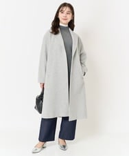 F1UAA54400 MK MICHEL KLEIN(小さいサイズ)(メゾン ドゥ サンク) 【小さいサイズ】ウールモッサ ロングチェスターコート ライトグレー