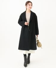 F1UAA54400 MK MICHEL KLEIN(小さいサイズ)(メゾン ドゥ サンク) 【小さいサイズ】ウールモッサ ロングチェスターコート ライトグレー