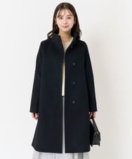 F1UAA58380 MK MICHEL KLEIN(小さいサイズ)(メゾン ドゥ サンク) 【小さいサイズ】Super100sウールスタンドカラーコート ブラック