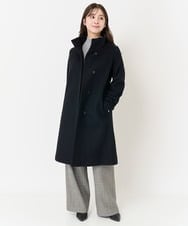 F1UAA58380 MK MICHEL KLEIN(小さいサイズ)(メゾン ドゥ サンク) 【小さいサイズ】Super100sウールスタンドカラーコート ブラック