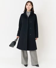 F1UAA58380 MK MICHEL KLEIN(小さいサイズ)(メゾン ドゥ サンク) 【小さいサイズ】Super100sウールスタンドカラーコート ブラック