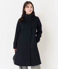 F1UAA58380 MK MICHEL KLEIN(小さいサイズ)(メゾン ドゥ サンク) 【小さいサイズ】Super100sウールスタンドカラーコート ブラック