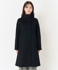 F1UAA58380 MK MICHEL KLEIN(小さいサイズ)(メゾン ドゥ サンク) 【小さいサイズ】Super100sウールスタンドカラーコート ブラック