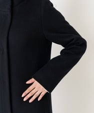 F1UAA58380 MK MICHEL KLEIN(小さいサイズ)(メゾン ドゥ サンク) 【小さいサイズ】Super100sウールスタンドカラーコート ブラック