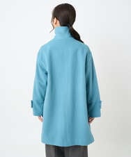 F1UAD50400 MK MICHEL KLEIN(小さいサイズ)(メゾン ドゥ サンク) 【小さいサイズ】SUPER100'sウール スタンドカラーミドルコート ブルーグリーン