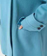 F1UAD50400 MK MICHEL KLEIN(小さいサイズ)(メゾン ドゥ サンク) 【小さいサイズ】SUPER100'sウール スタンドカラーミドルコート ブルーグリーン