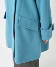 F1UAD50400 MK MICHEL KLEIN(小さいサイズ)(メゾン ドゥ サンク) 【小さいサイズ】SUPER100'sウール スタンドカラーミドルコート ブルーグリーン