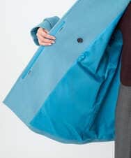 F1UAD50400 MK MICHEL KLEIN(小さいサイズ)(メゾン ドゥ サンク) 【小さいサイズ】SUPER100'sウール スタンドカラーミドルコート ブルーグリーン