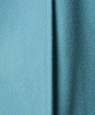 F1UAD50400 MK MICHEL KLEIN(小さいサイズ)(メゾン ドゥ サンク) 【小さいサイズ】SUPER100'sウール スタンドカラーミドルコート ブルーグリーン