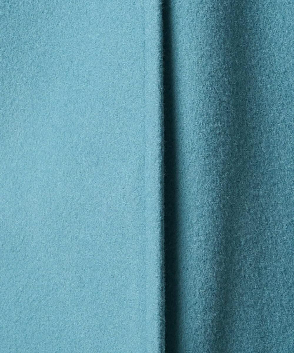 F1UAD50400 MK MICHEL KLEIN(小さいサイズ)(メゾン ドゥ サンク) 【小さいサイズ】SUPER100'sウール スタンドカラーミドルコート ブルーグリーン