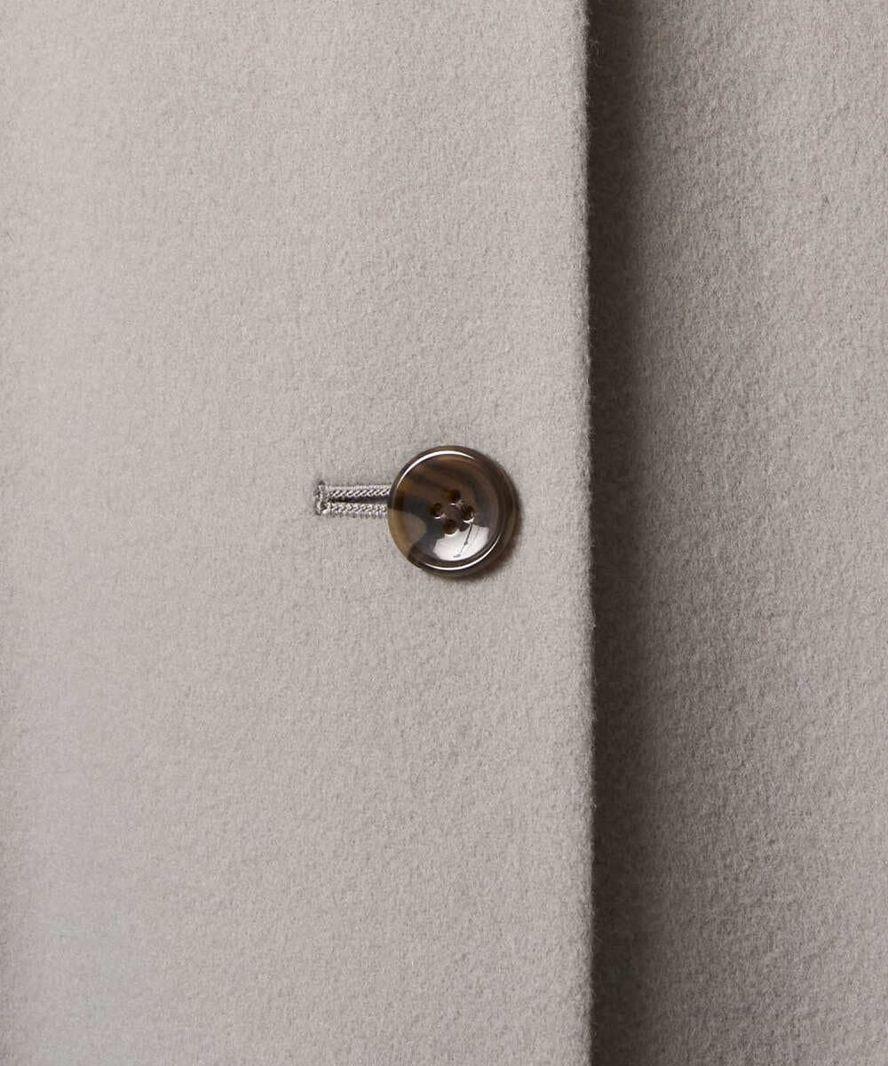 F1UAD52380 MK MICHEL KLEIN(小さいサイズ)(メゾン ドゥ サンク) 【小さいサイズ】SUPER100'sウール フーデットミドルコート ライトグレー