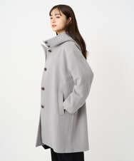 F1UAD52380 MK MICHEL KLEIN(小さいサイズ)(メゾン ドゥ サンク) 【小さいサイズ】SUPER100'sウール フーデットミドルコート ライトグレー