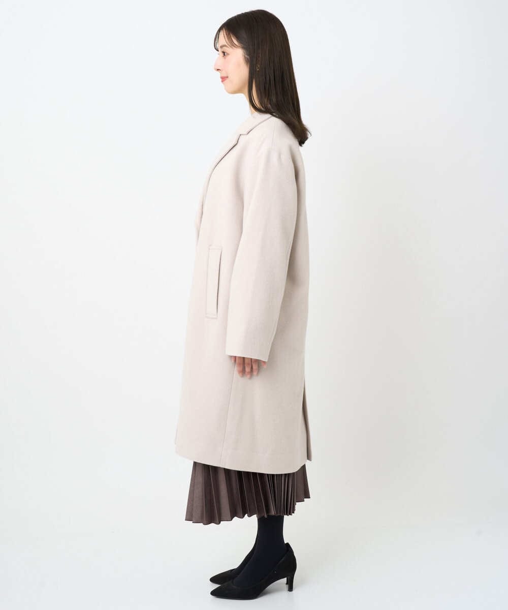 F1UAD54400 MK MICHEL KLEIN(小さいサイズ)(メゾン ドゥ サンク) 【小さいサイズ】エアリアルウール チェスターコート ベージュ