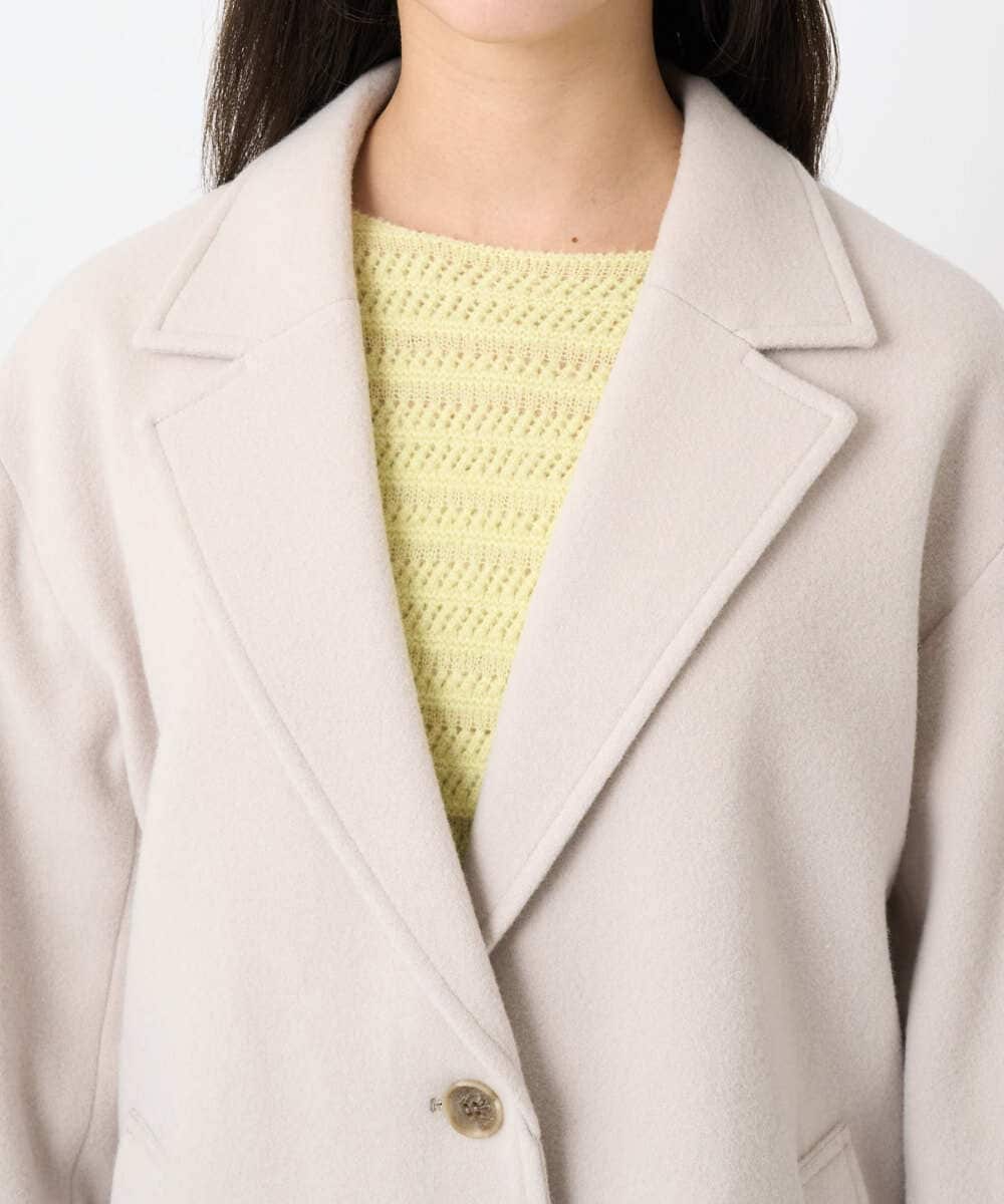 F1UAD54400 MK MICHEL KLEIN(小さいサイズ)(メゾン ドゥ サンク) 【小さいサイズ】エアリアルウール チェスターコート ベージュ