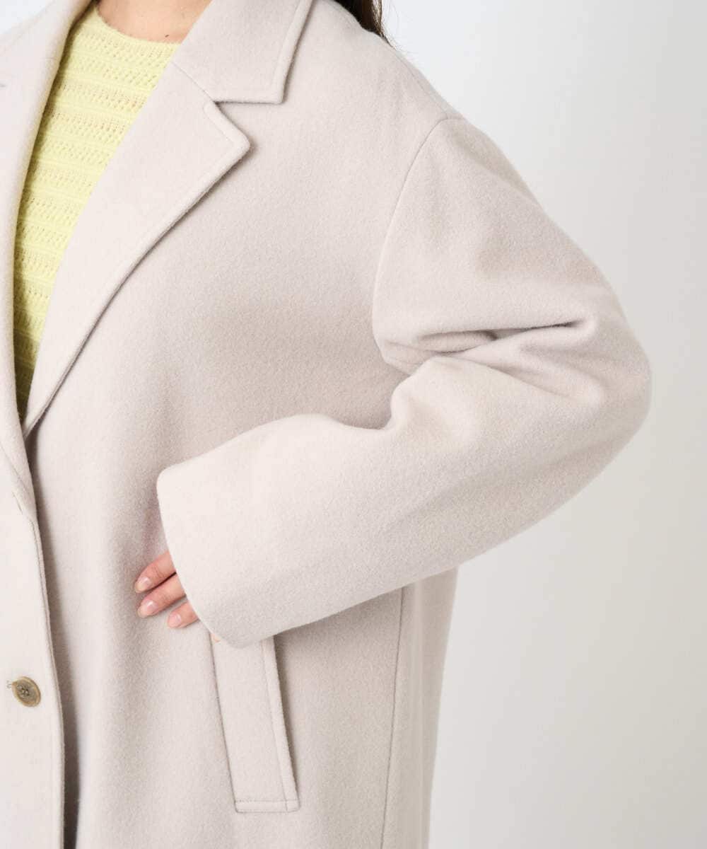 F1UAD54400 MK MICHEL KLEIN(小さいサイズ)(メゾン ドゥ サンク) 【小さいサイズ】エアリアルウール チェスターコート ベージュ