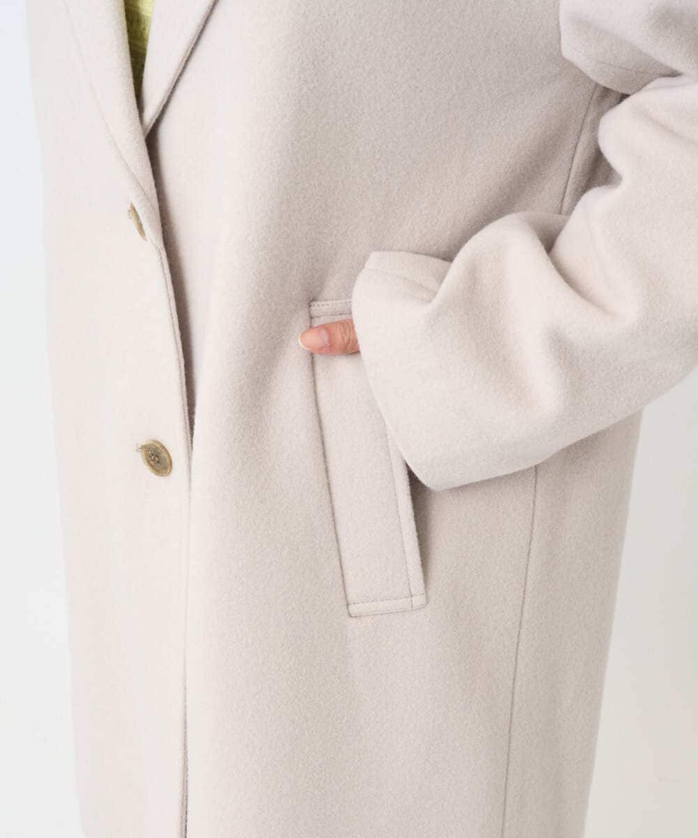 F1UAD54400 MK MICHEL KLEIN(小さいサイズ)(メゾン ドゥ サンク) 【小さいサイズ】エアリアルウール チェスターコート ベージュ