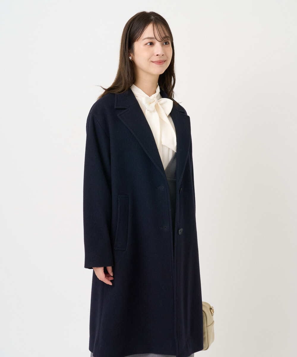 F1UAD54400 MK MICHEL KLEIN(小さいサイズ)(メゾン ドゥ サンク) 【小さいサイズ】エアリアルウール チェスターコート ベージュ