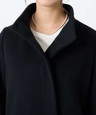 F1UAD58380 MK MICHEL KLEIN(小さいサイズ)(メゾン ドゥ サンク) 【小さいサイズ】SUPER100sウール スタンドカラーロングコート ブラック