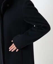 F1UAD58380 MK MICHEL KLEIN(小さいサイズ)(メゾン ドゥ サンク) 【小さいサイズ】SUPER100sウール スタンドカラーロングコート ブラック