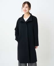 F1UAD58380 MK MICHEL KLEIN(小さいサイズ)(メゾン ドゥ サンク) 【小さいサイズ】SUPER100sウール スタンドカラーロングコート ブラック