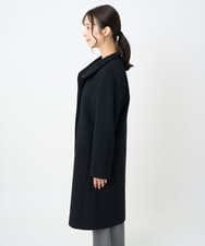 F1UAD58380 MK MICHEL KLEIN(小さいサイズ)(メゾン ドゥ サンク) 【小さいサイズ】SUPER100sウール スタンドカラーロングコート ブラック