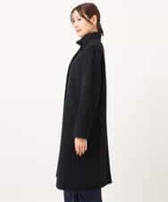 F1UAD58380 MK MICHEL KLEIN(小さいサイズ)(メゾン ドゥ サンク) 【小さいサイズ】SUPER100'sウール スタンドカラーロングコート ブラック