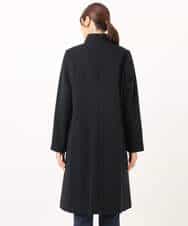 F1UAD58380 MK MICHEL KLEIN(小さいサイズ)(メゾン ドゥ サンク) 【小さいサイズ】SUPER100'sウール スタンドカラーロングコート ブラック