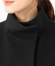 F1UAD58380 MK MICHEL KLEIN(小さいサイズ)(メゾン ドゥ サンク) 【小さいサイズ】SUPER100'sウール スタンドカラーロングコート ブラック