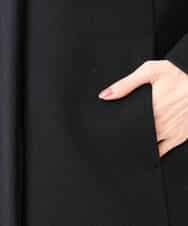 F1UAD58380 MK MICHEL KLEIN(小さいサイズ)(メゾン ドゥ サンク) 【小さいサイズ】SUPER100'sウール スタンドカラーロングコート ブラック