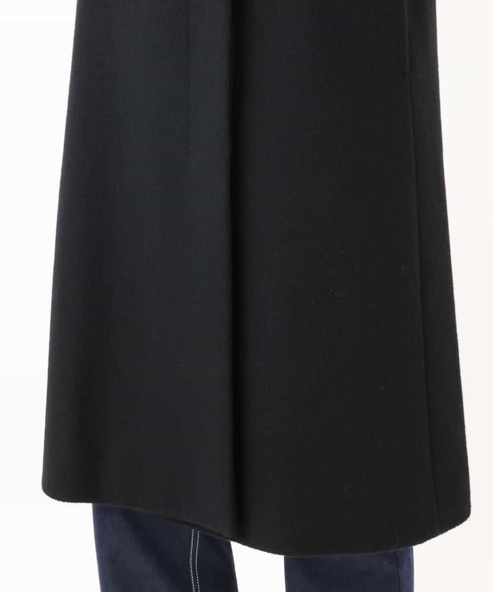 F1UAD58380 MK MICHEL KLEIN(小さいサイズ)(メゾン ドゥ サンク) 【小さいサイズ】SUPER100'sウール スタンドカラーロングコート ブラック