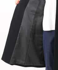 F1UAD58380 MK MICHEL KLEIN(小さいサイズ)(メゾン ドゥ サンク) 【小さいサイズ】SUPER100'sウール スタンドカラーロングコート ブラック