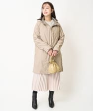 F1VAA42380 MK MICHEL KLEIN(小さいサイズ)(メゾン ドゥ サンク) 【小さいサイズ】ダウンライナー付きマルチwayモッズコート/撥水加工 ベージュ