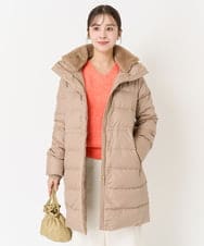F1VAA50350 MK MICHEL KLEIN(小さいサイズ)(メゾン ドゥ サンク) 【小さいサイズ】ベーシックタフタロングダウンコート(新色追加) ベージュ