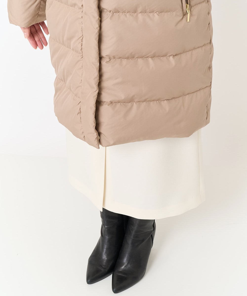 F1VAA50350 MK MICHEL KLEIN(小さいサイズ)(メゾン ドゥ サンク) 【小さいサイズ】ベーシックタフタロングダウンコート(新色追加) ベージュ