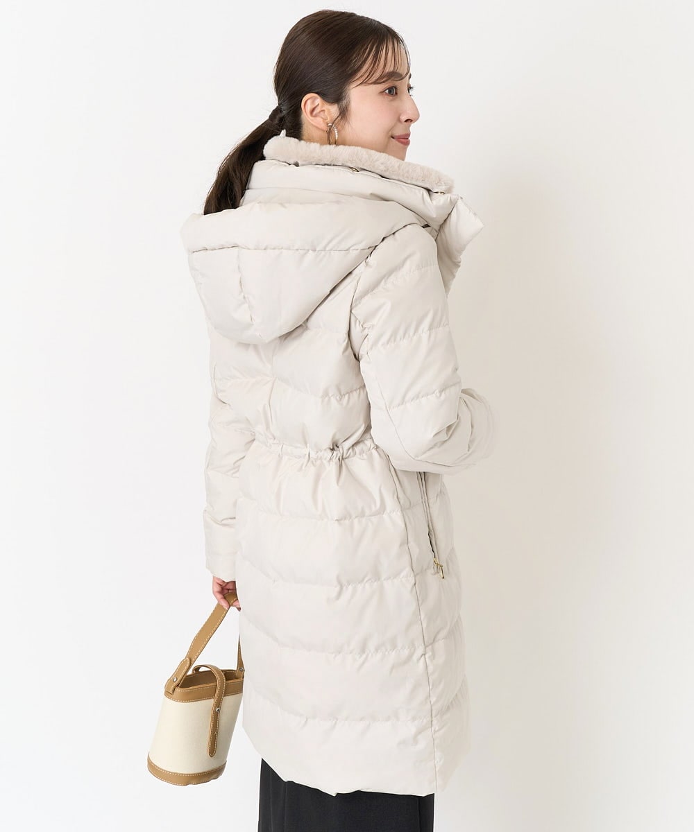 F1VAA50350 MK MICHEL KLEIN(小さいサイズ)(メゾン ドゥ サンク) 【小さいサイズ】ベーシックタフタロングダウンコート(新色追加) ベージュ