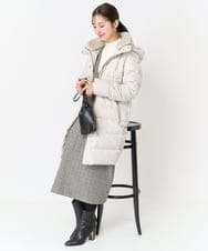 F1VAA50350 MK MICHEL KLEIN(小さいサイズ)(メゾン ドゥ サンク) 【小さいサイズ】ベーシックタフタロングダウンコート(新色追加) ベージュ