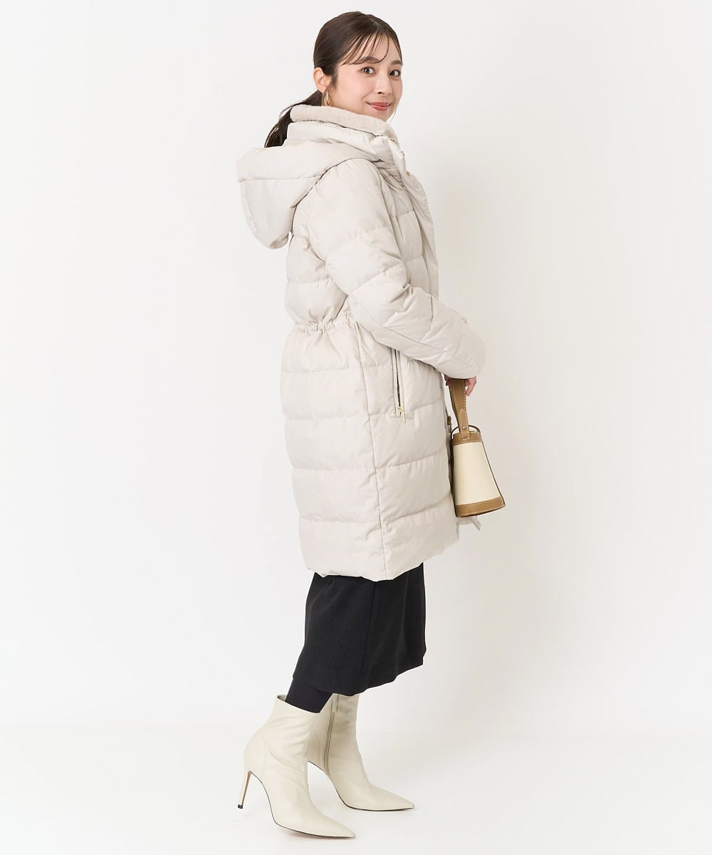 F1VAA50350 MK MICHEL KLEIN(小さいサイズ)(メゾン ドゥ サンク) 【小さいサイズ】ベーシックタフタロングダウンコート(新色追加) ベージュ