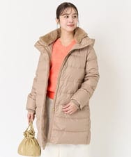 F1VAA50350 MK MICHEL KLEIN(小さいサイズ)(メゾン ドゥ サンク) 【小さいサイズ】ベーシックタフタロングダウンコート(新色追加) ベージュ