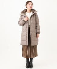 F1VAA50350 MK MICHEL KLEIN(小さいサイズ)(メゾン ドゥ サンク) 【小さいサイズ】ベーシックタフタロングダウンコート(新色追加) ベージュ