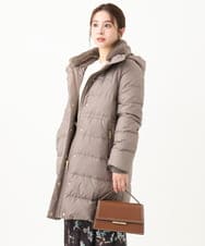 F1VAA50350 MK MICHEL KLEIN(小さいサイズ)(メゾン ドゥ サンク) 【小さいサイズ】ベーシックタフタロングダウンコート(新色追加) ベージュ