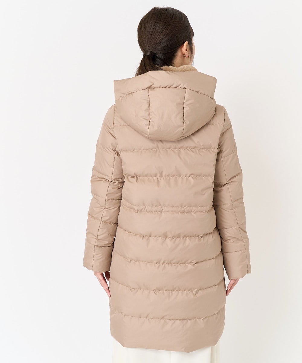 F1VAA50350 MK MICHEL KLEIN(小さいサイズ)(メゾン ドゥ サンク) 【小さいサイズ】ベーシックタフタロングダウンコート(新色追加) ベージュ