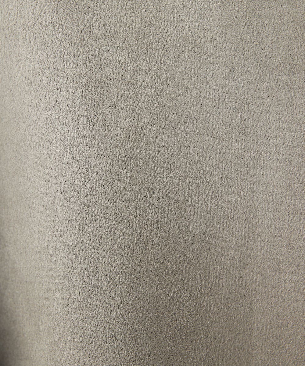 F1VAD32220 MK MICHEL KLEIN(小さいサイズ)(メゾン ドゥ サンク) 【小さいサイズ】フェイクスウェードノーカラーコート/洗える グレー