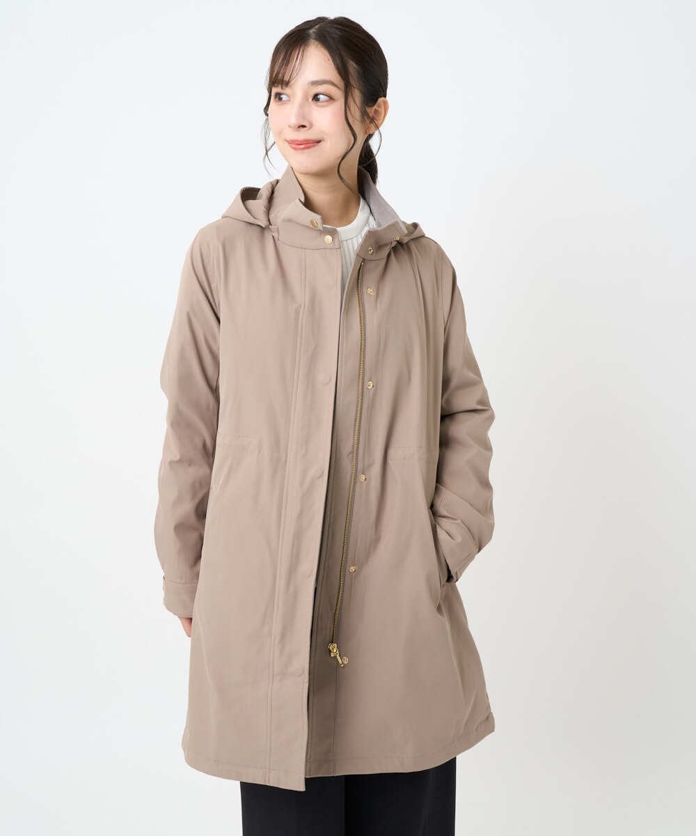 F1VAD42380 MK MICHEL KLEIN(小さいサイズ)(メゾン ドゥ サンク) 【小さいサイズ】ダウンライナー付きマルチwayモッズコート/撥水加工 モカ