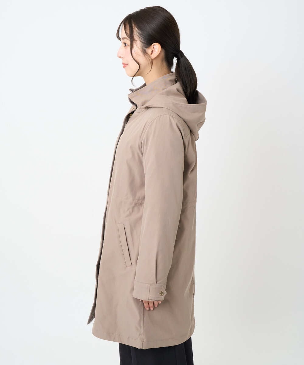 F1VAD42380 MK MICHEL KLEIN(小さいサイズ)(メゾン ドゥ サンク) 【小さいサイズ】ダウンライナー付きマルチwayモッズコート/撥水加工 モカ