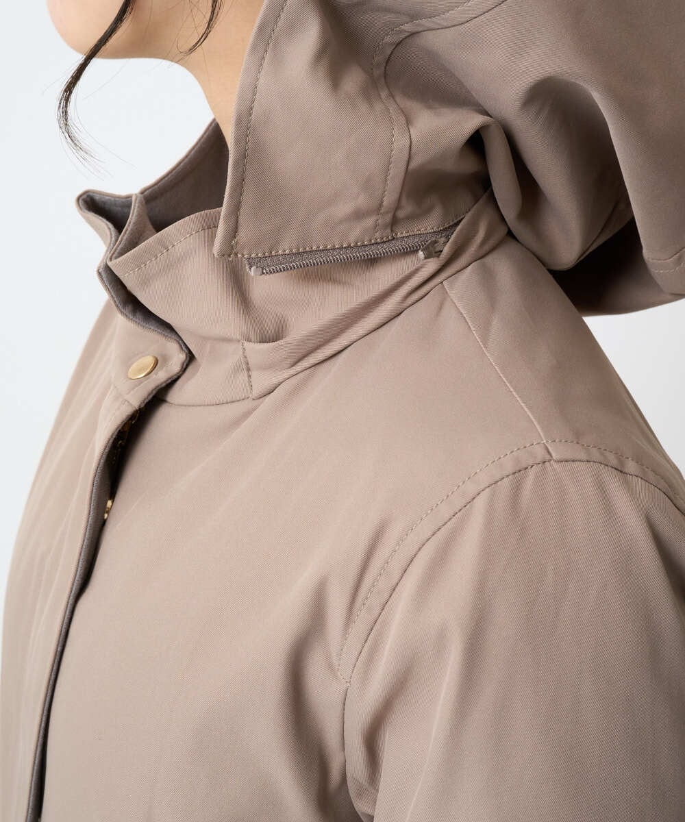 F1VAD42380 MK MICHEL KLEIN(小さいサイズ)(メゾン ドゥ サンク) 【小さいサイズ】ダウンライナー付きマルチwayモッズコート/撥水加工 モカ