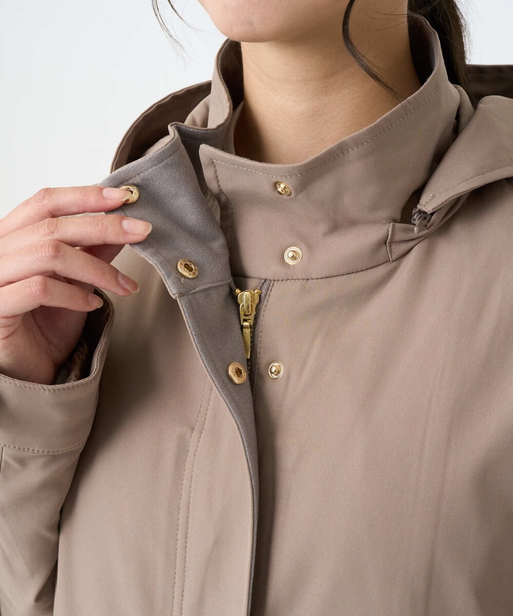 F1VAD42380 MK MICHEL KLEIN(小さいサイズ)(メゾン ドゥ サンク) 【小さいサイズ】ダウンライナー付きマルチwayモッズコート/撥水加工 モカ