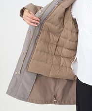 F1VAD42380 MK MICHEL KLEIN(小さいサイズ)(メゾン ドゥ サンク) 【小さいサイズ】ダウンライナー付きマルチwayモッズコート/撥水加工 モカ